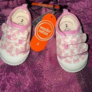 Wonder Nation Pink and White Kids Sneakers